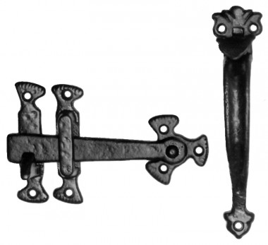 Black antique thumb latch